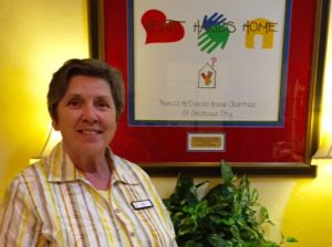 Volunteer smiling at RMHC house