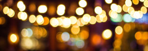 Party lights blurred.